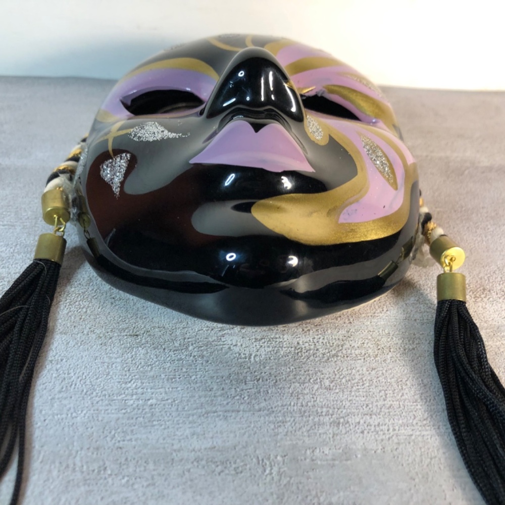 Vintage 80s Harlequin Venetian - decorative ceramic mask - Picture 4 of 8